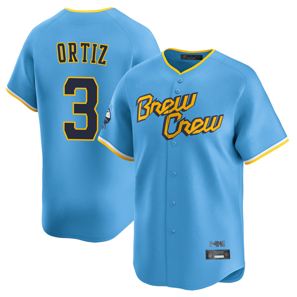 MATTH M.Brewers #3 Joey Ortiz Player Light Blue City Connect Home Limited Stitched Jerseys