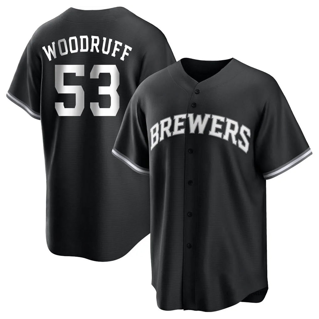 MATTH M.Brewers #53 Brandon Woodruff Player Black Game Home Stitched Jerseys