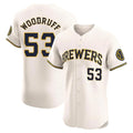 MATTH M.Brewers #53 Brandon Woodruff Player Cream Home Limited Elite Stitched Jerseys