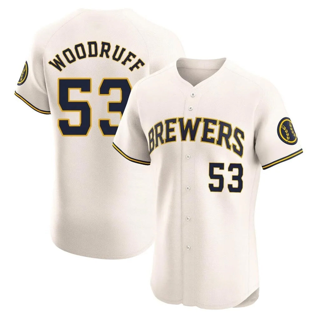 MATTH M.Brewers #53 Brandon Woodruff Player Cream Home Limited Elite Stitched Jerseys