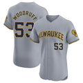 MATTH M.Brewers #53 Brandon Woodruff Player Gray Home Limited Elite Stitched Jerseys