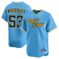 MATTH M.Brewers #53 Brandon Woodruff Player Light Blue City Connect Home Limited Stitched Jerseys