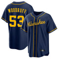 MATTH M.Brewers #53 Brandon Woodruff Player Navy Home Game Stitched Jerseys