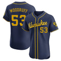MATTH M.Brewers #53 Brandon Woodruff Player Navy Home Limited Elite Stitched Jerseys