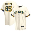 MATTH M.Brewers #65 Nestor Cortes Player Cream Home Game Stitched Jerseys