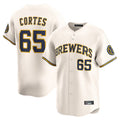 MATTH M.Brewers #65 Nestor Cortes Player Cream Home Limited Game Stitched Jerseys