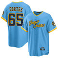 MATTH M.Brewers #65 Nestor Cortes Player Light Blue City Connect Home Game Stitched Jerseys