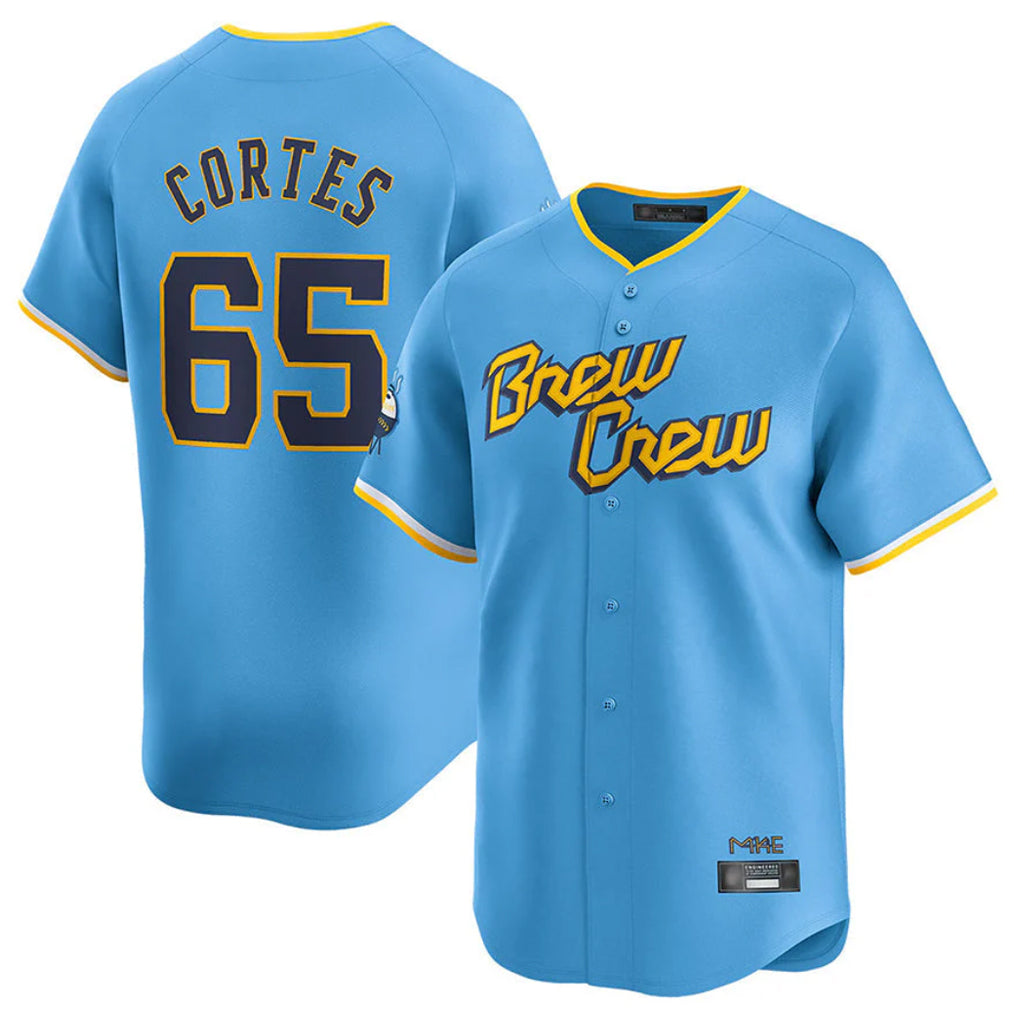 MATTH M.Brewers #65 Nestor Cortes Player Light Blue City Connect Home Limited Stitched Jerseys