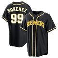 MATTH M.Brewers #99 Gary Sanchez Player Black Fashion Out Home Game Stitched Jerseys