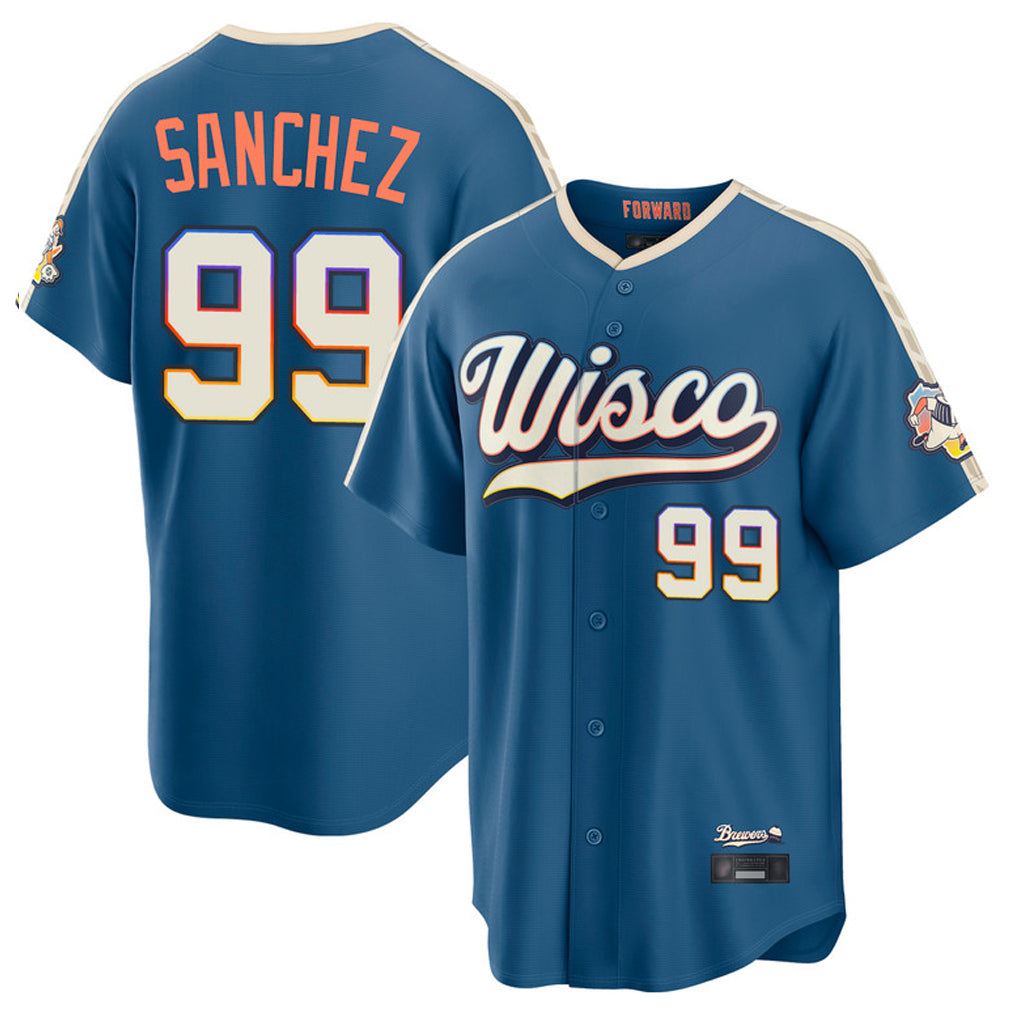 MATTH M.Brewers #99 Gary Sanchez Player Blue 2026 City Connect Home Game Stitched Jerseys