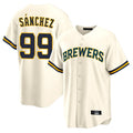 MATTH M.Brewers #99 Gary Sanchez Player Cream Home Game Stitched Jerseys