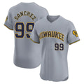 MATTH M.Brewers #99 Gary Sanchez Player Gray Home Limited Elite Stitched Jerseys