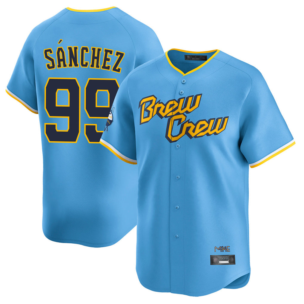 MATTH M.Brewers #99 Gary Sanchez Player Light Blue City Connect Home Limited Stitched Jerseys