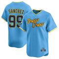 MATTH M.Brewers #99 Gary Sanchez Player Light Blue City Connect Home Limited Stitched Jerseys