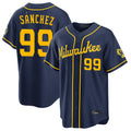 MATTH M.Brewers #99 Gary Sanchez Player Navy Home Stadium Game Stitched Jerseys
