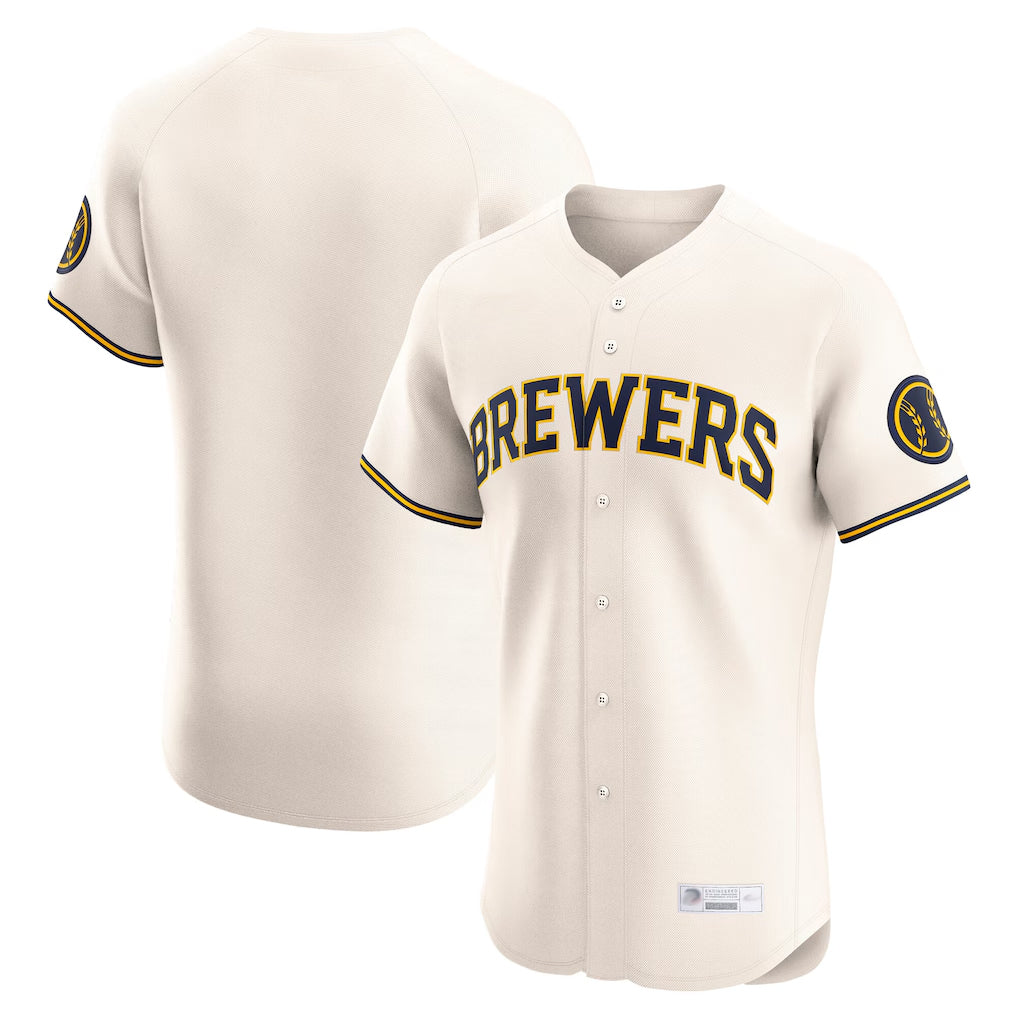 MATTH M.Brewers Blank Player Cream Home Limited Elite Stitched Jerseys