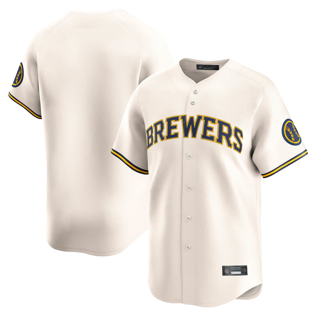 MATTH M.Brewers Blank Player Cream Home Limited Game Stitched Jerseys