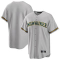 MATTH M.Brewers Blank Player Gray Home Game Stitched Jerseys