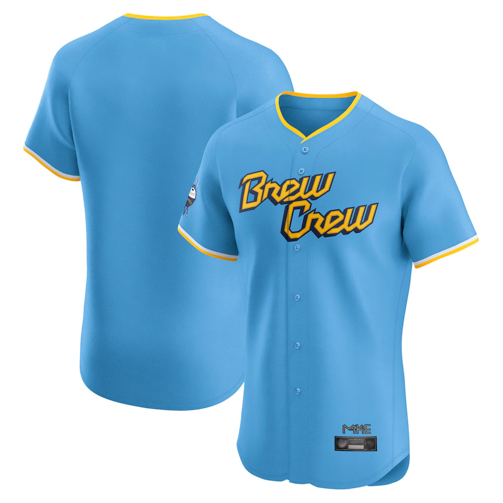 MATTH M.Brewers Blank Player Light Blue City Connect Home Limited Elite Stitched Jerseys