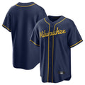 MATTH M.Brewers Blank Player Navy Home Game Stitched Jerseys