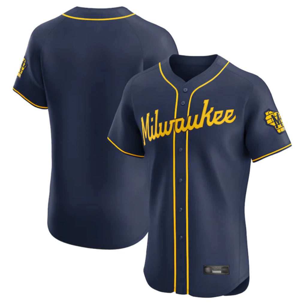 MATTH M.Brewers Blank Player Navy Home Limited Elite Stitched Jerseys
