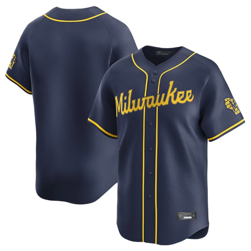 MATTH M.Brewers Blank Player Navy Home Limited Stitched Jerseys