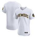 MATTH M.Brewers Blank Player White Stripes Home Limited Elite Stitched Jerseys