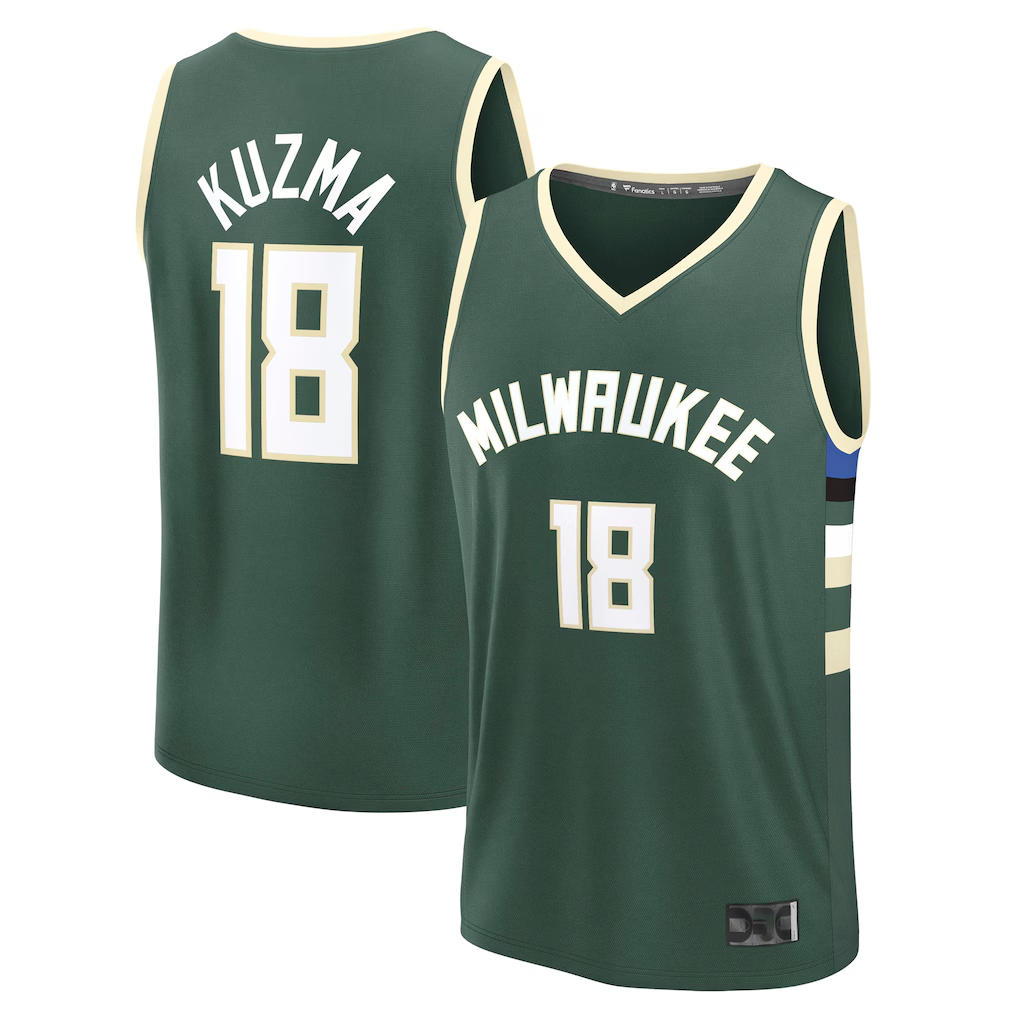 MATTH M.Bucks #18 Kyle Kuzma Hunter Green Fast Break Replica Player Jerseys - Icon Edition
