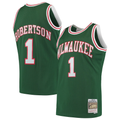 MATTH M.Bucks #1 Oscar Robertson Mitchell & Ness Green 197172 Hardwood Classics Swingman Jerseys