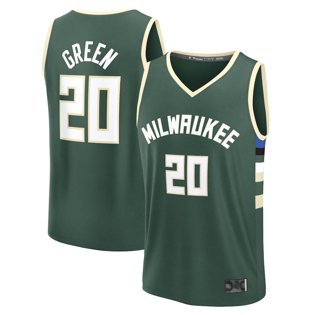 MATTH M.Bucks #20 A.J. Green Hunter Green Fast Break Replica Player Jerseys - Icon Edition