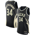 MATTH M.Bucks #34 Giannis Antetokounmpo Black Authentic Player Jerseys - Statement Edition