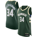 MATTH M.Bucks #34 Giannis Antetokounmpo Hunter Green Authentic Jerseys - Icon Edition
