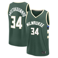MATTH M.Bucks #34 Giannis Antetokounmpo Hunter Green Fast Break Replica Player Jerseys - Icon Edition