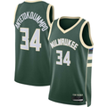 MATTH M.Bucks #34 Giannis Antetokounmpo Hunter Green Swingman Jerseys - Icon Edition