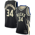 MATTH M.Bucks #34 Giannis Antetokounmpo Jordan Brand Black Swingman Jerseys - Statement Edition