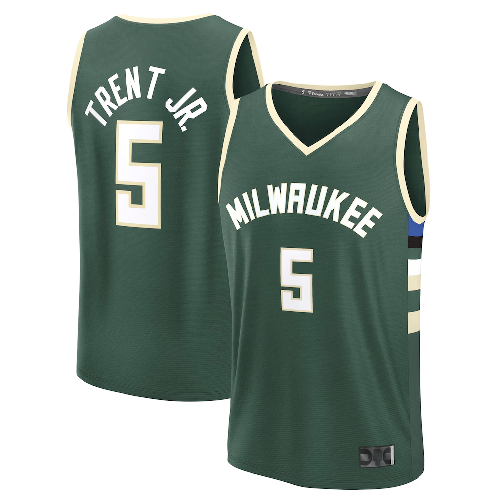 MATTH M.Bucks #5 Gary Trent Jr. Hunter Green Fast Break Replica Player Jerseys - Icon Edition