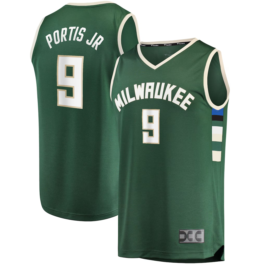 MATTH M.Bucks #9 Bobby Portis Green Fast Break Replica Jerseys - Icon Edition
