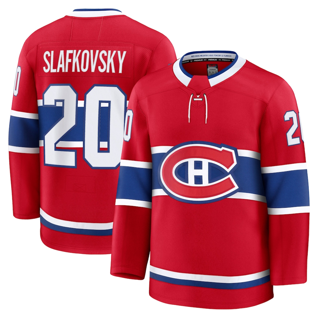 MATTH M.Canadiens #20 Juraj Slafkovsky Red Premium Jerseys