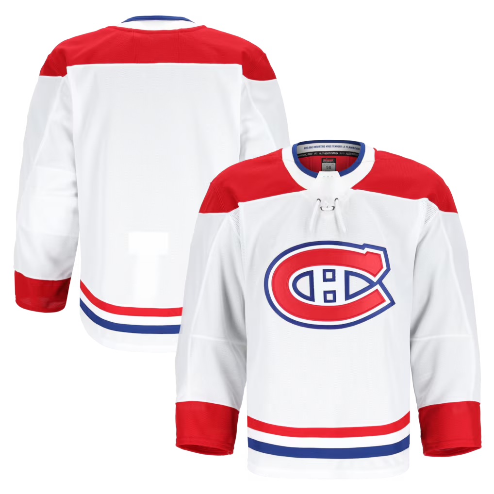 MATTH M.Canadiens White Away Authentic Pro Jerseys
