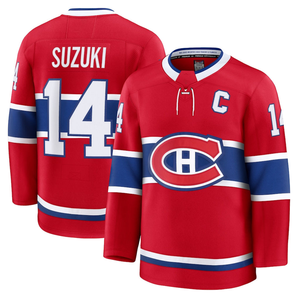 MATTH M.Canadiens #14 Nick Suzuki Red Home Premium Jerseys