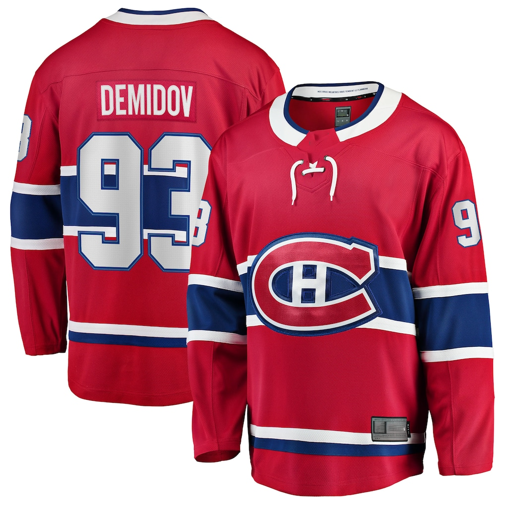MATTH M.Canadiens #93 Ivan Demidov Red Home Breakaway Jerseys