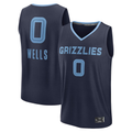 MATTH M.Grizzlies #0 Jaylen Wells Navy Fast Break Replica Player Stitched Jerseys- Icon Edition