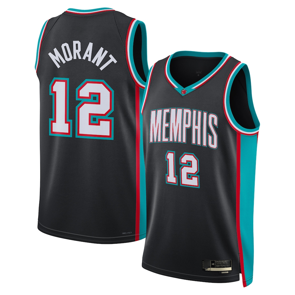 MATTH M.Grizzlies #12 Ja Morant Black Swingman Stitched Jerseys- Classic Edition