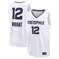 MATTH M.Grizzlies #12 Ja Morant White Fast Break Replica Player Stitched Jerseys- Association Edition