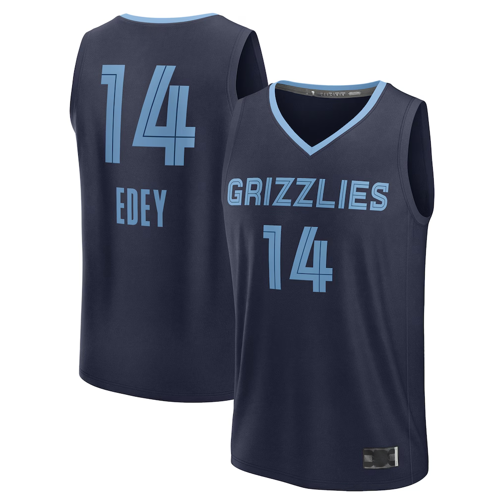 MATTH M.Grizzlies #14 Zach Edey Navy Draft Fast Break Player Stitched Jerseys- Icon Edition