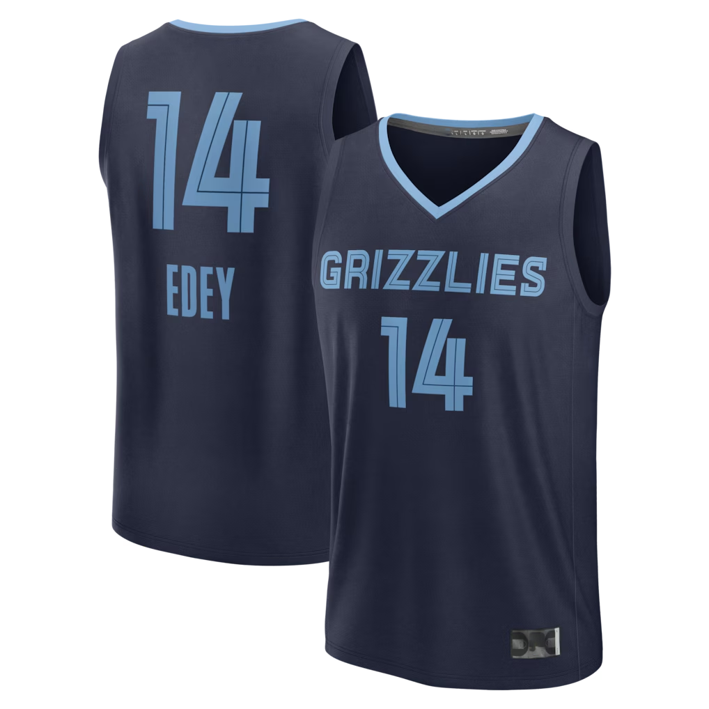 MATTH M.Grizzlies #14 Zach Edey Navy Fast Break Replica Stitched Jerseys- Icon Edition