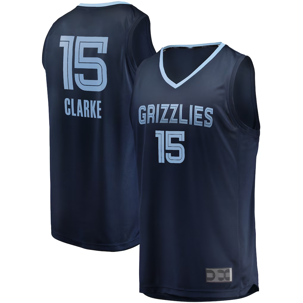 MATTH M.Grizzlies #15 Brandon Clarke Navy Fast Break Replica Stitched Jerseys- Icon Edition