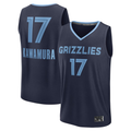 MATTH M.Grizzlies #17 Yuki Kawamura Navy Fast Break Replica Player Stitched Jerseys- Icon Edition