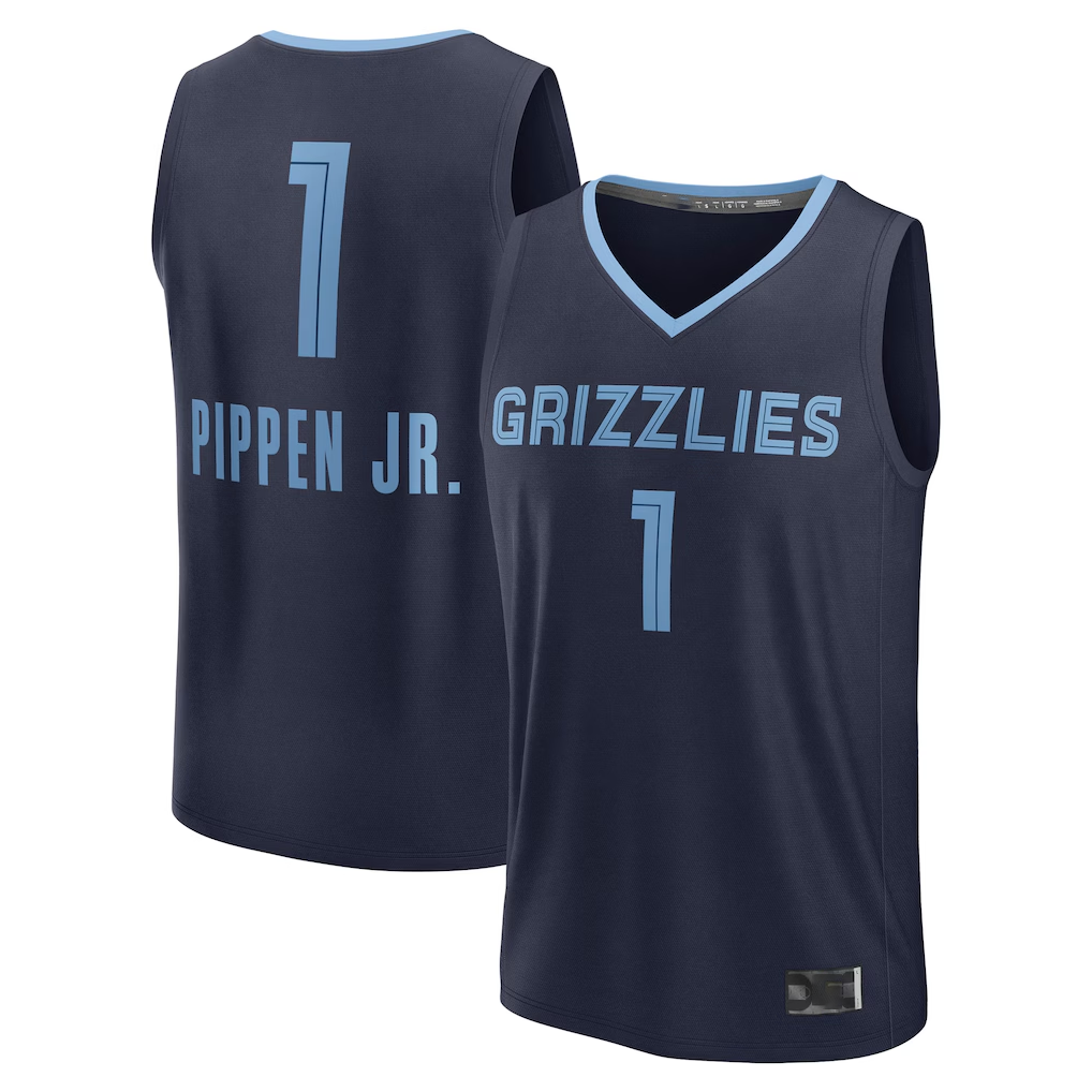 MATTH M.Grizzlies #1 Scotty Pippen Jr. Navy Fast Break Replica Player Stitched Jerseys- Icon Edition