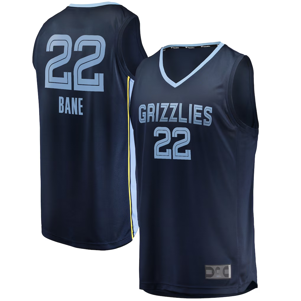 MATTH M.Grizzlies #22 Desmond Bane Navy Fast Break Replica Stitched Jerseys- Icon Edition